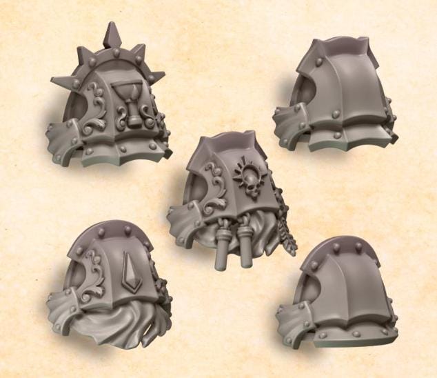 Greytide Studios Crimson Lordly Shoulder pads x10