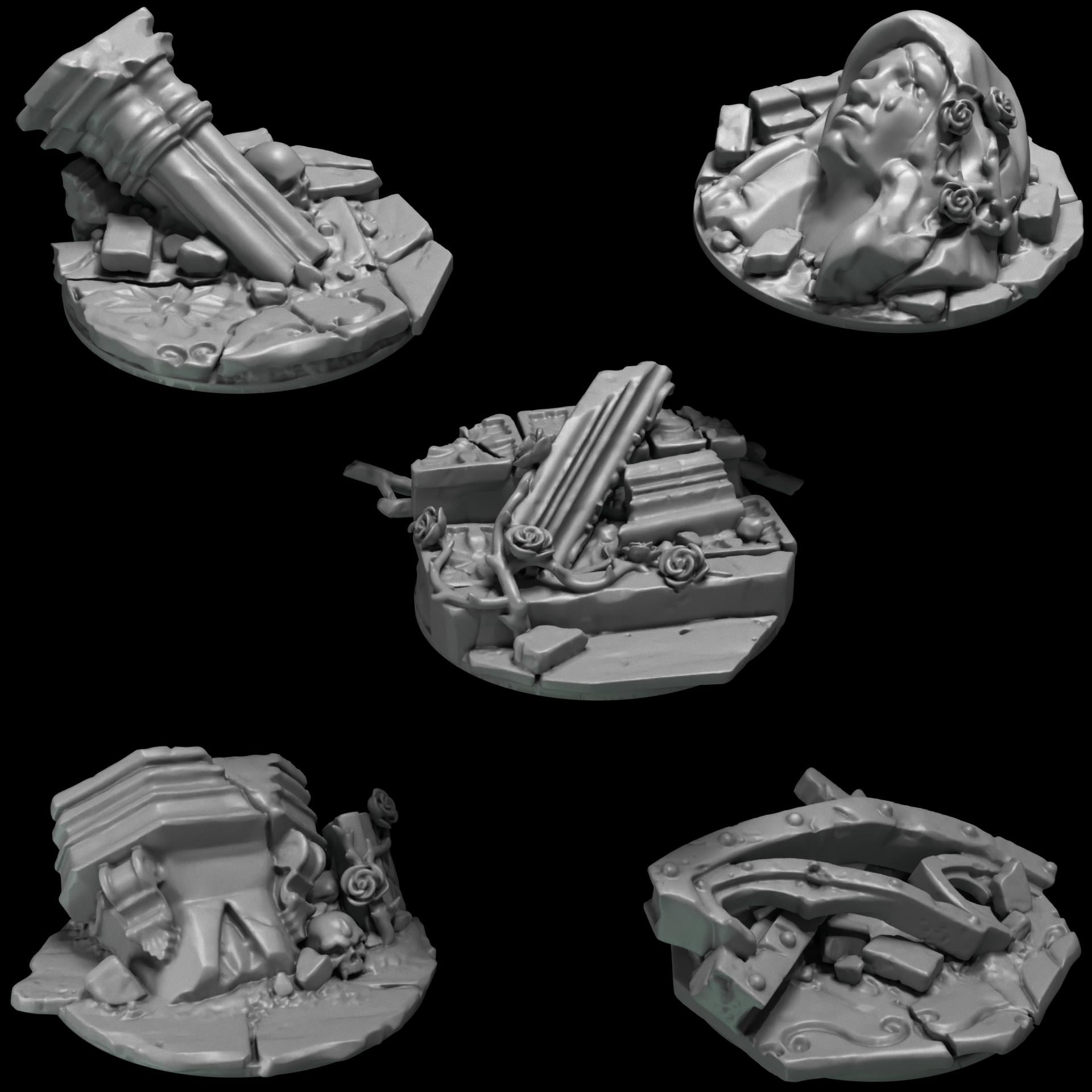 Greytide Studios Crimson lords base toppers32mm jump pack base 5x