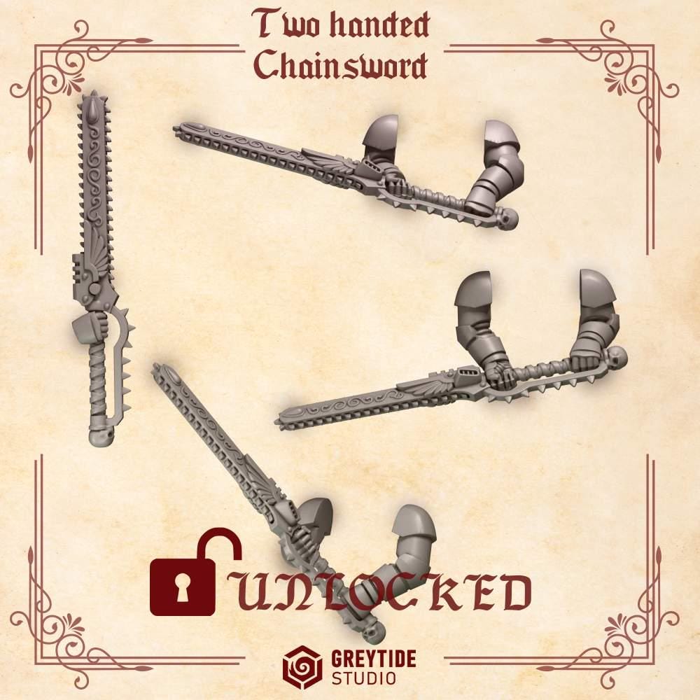 Greytide Studios Crimson lords two handed Chainswords