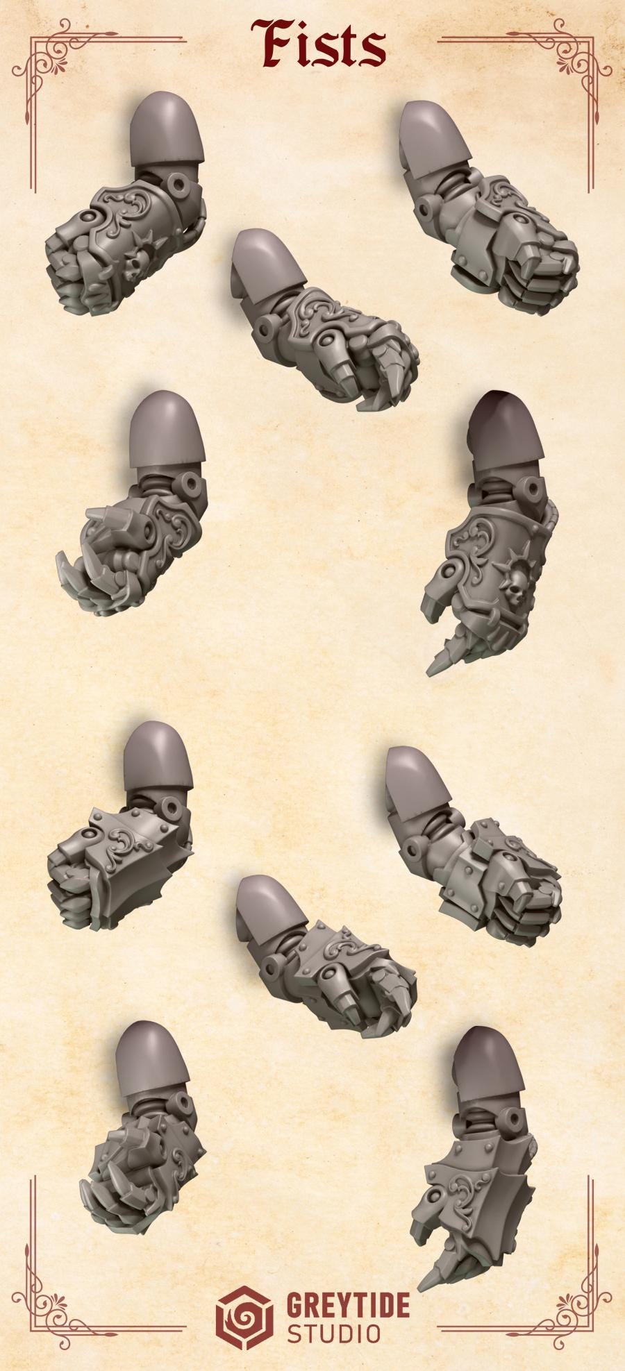 Greytide Studios Crimson lords Power Fists x10