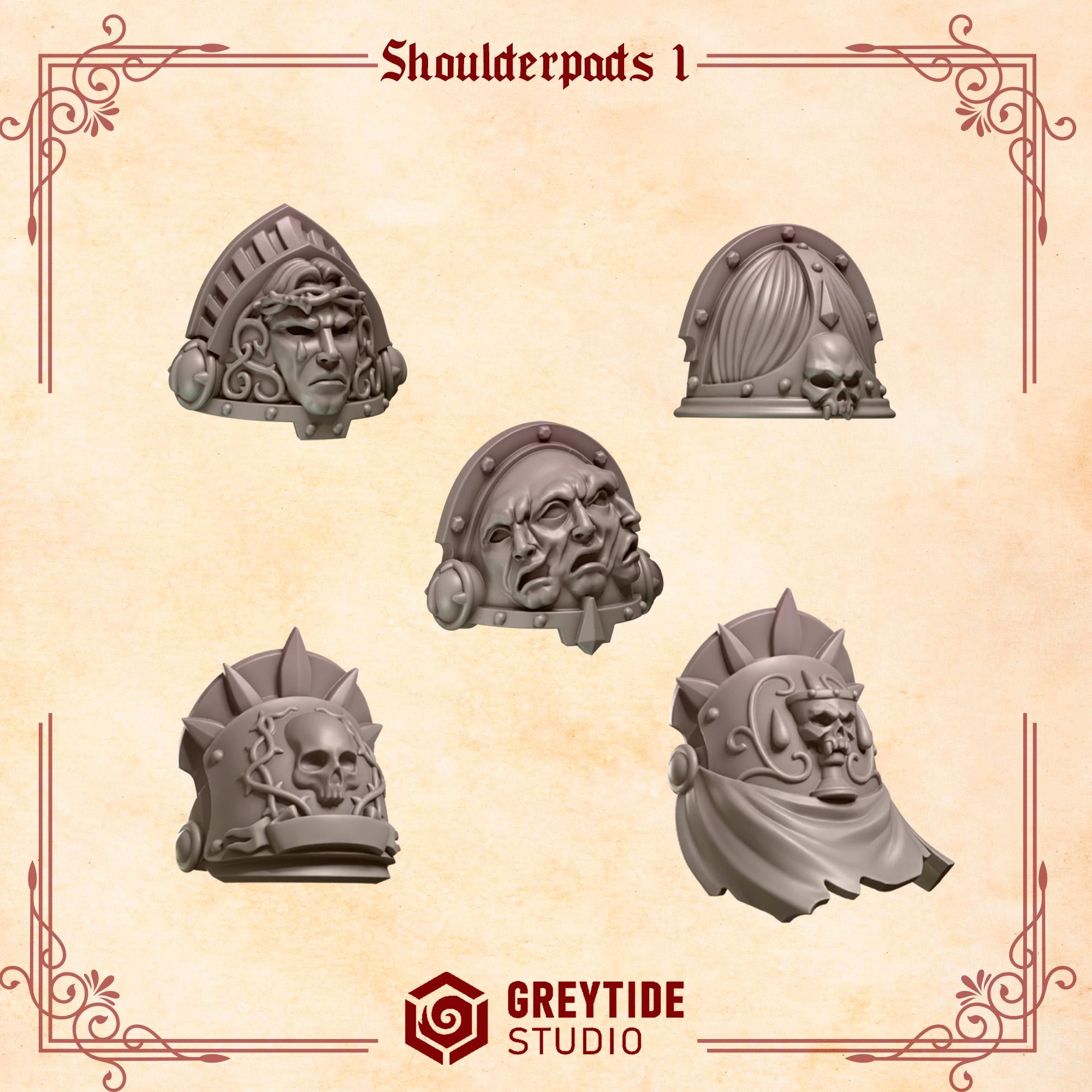 10x NEW Greytide Studios Crimson lords Shoulders 1