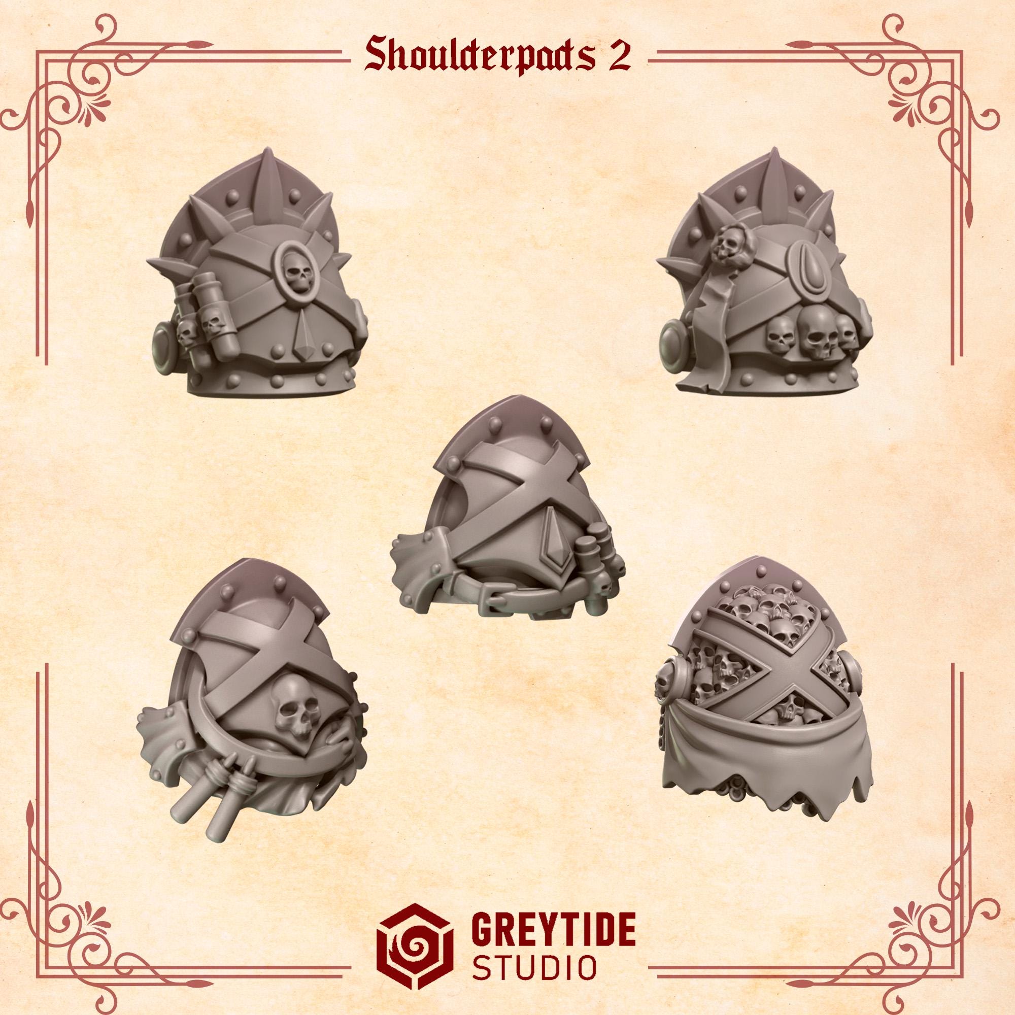 10x NEW Greytide Studios Crimson lords Shoulders 2