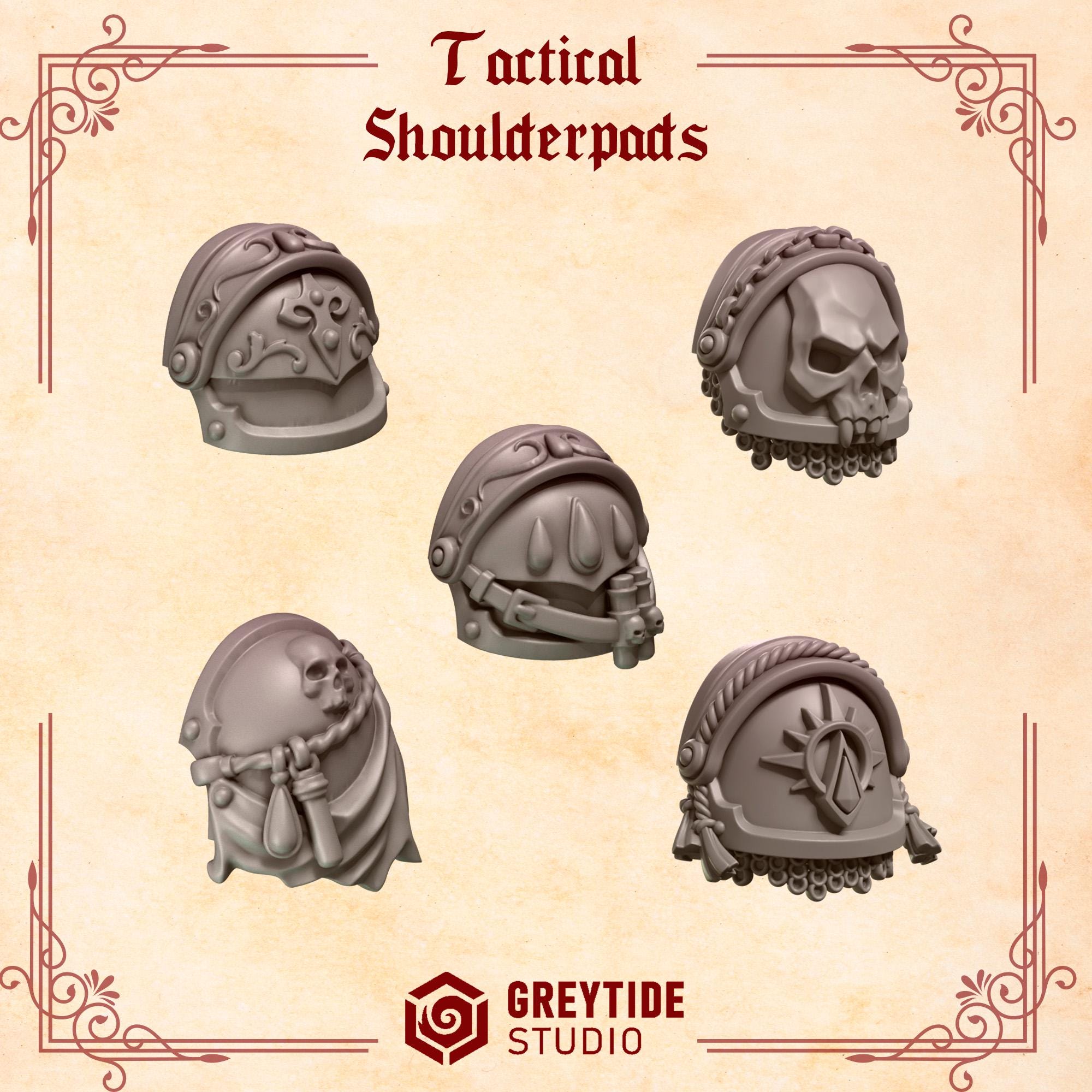10x NEW Greytide Studios Crimson lords Shoulders 3