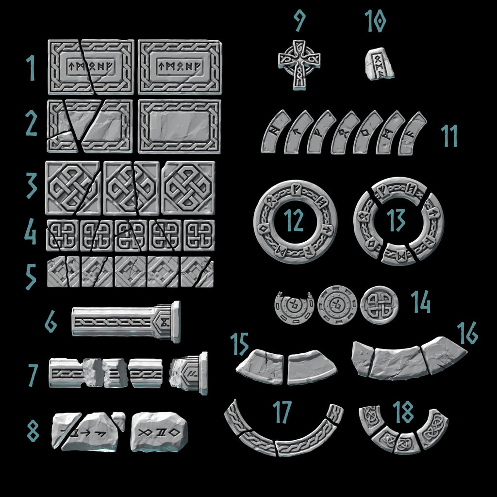 Greytide Studios Primal Hounds Basing bits set 1 upgrade kit