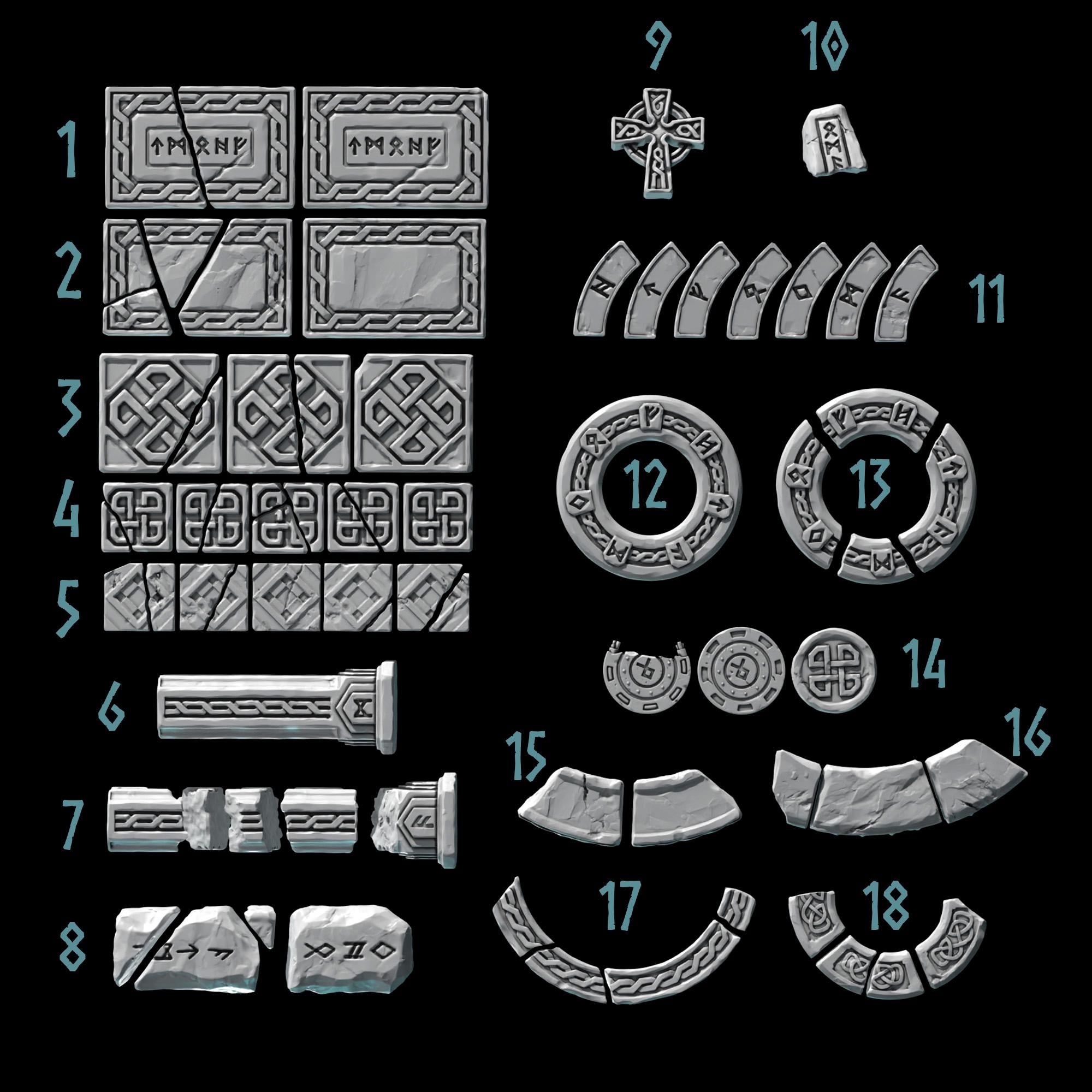 Greytide Studios Primal Hounds Basing bits set 1 upgrade kit