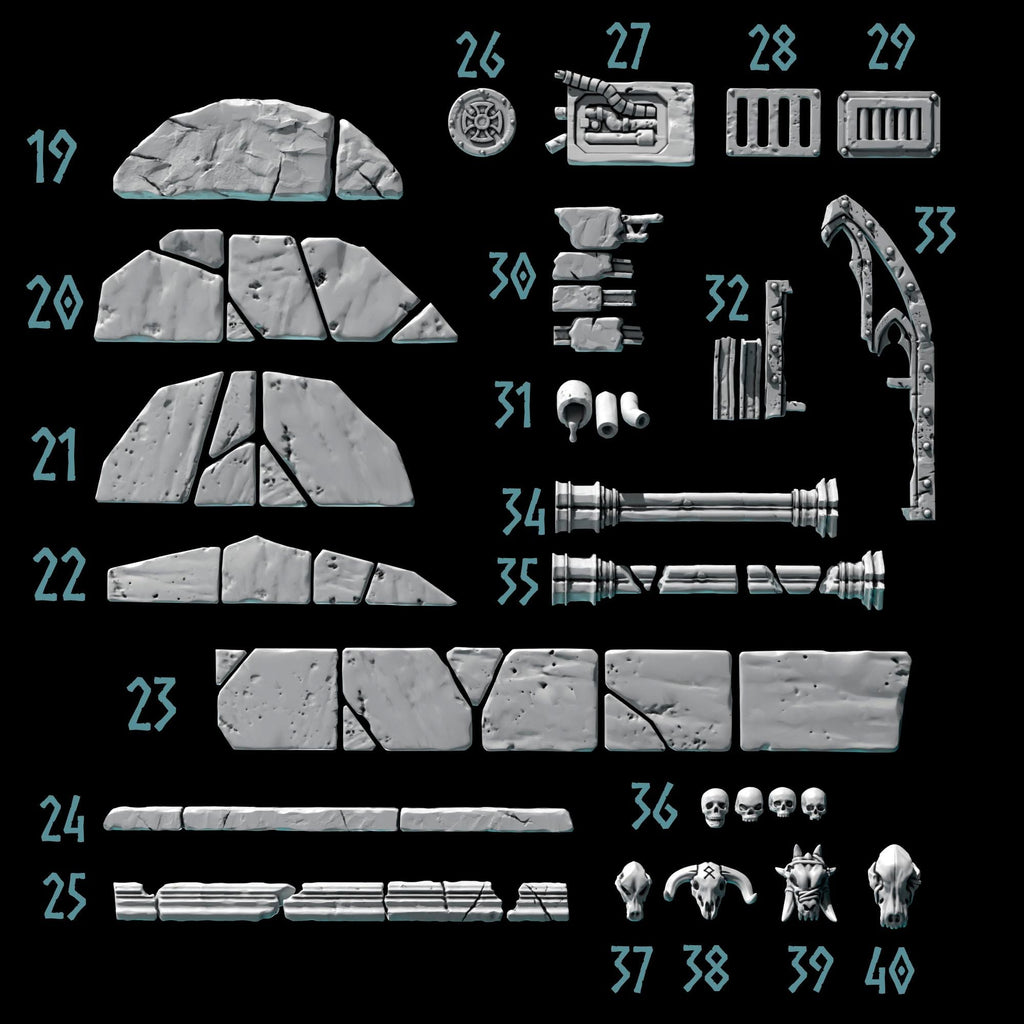 Greytide Studios Primal Hounds Basing bits set 2 upgrade kit