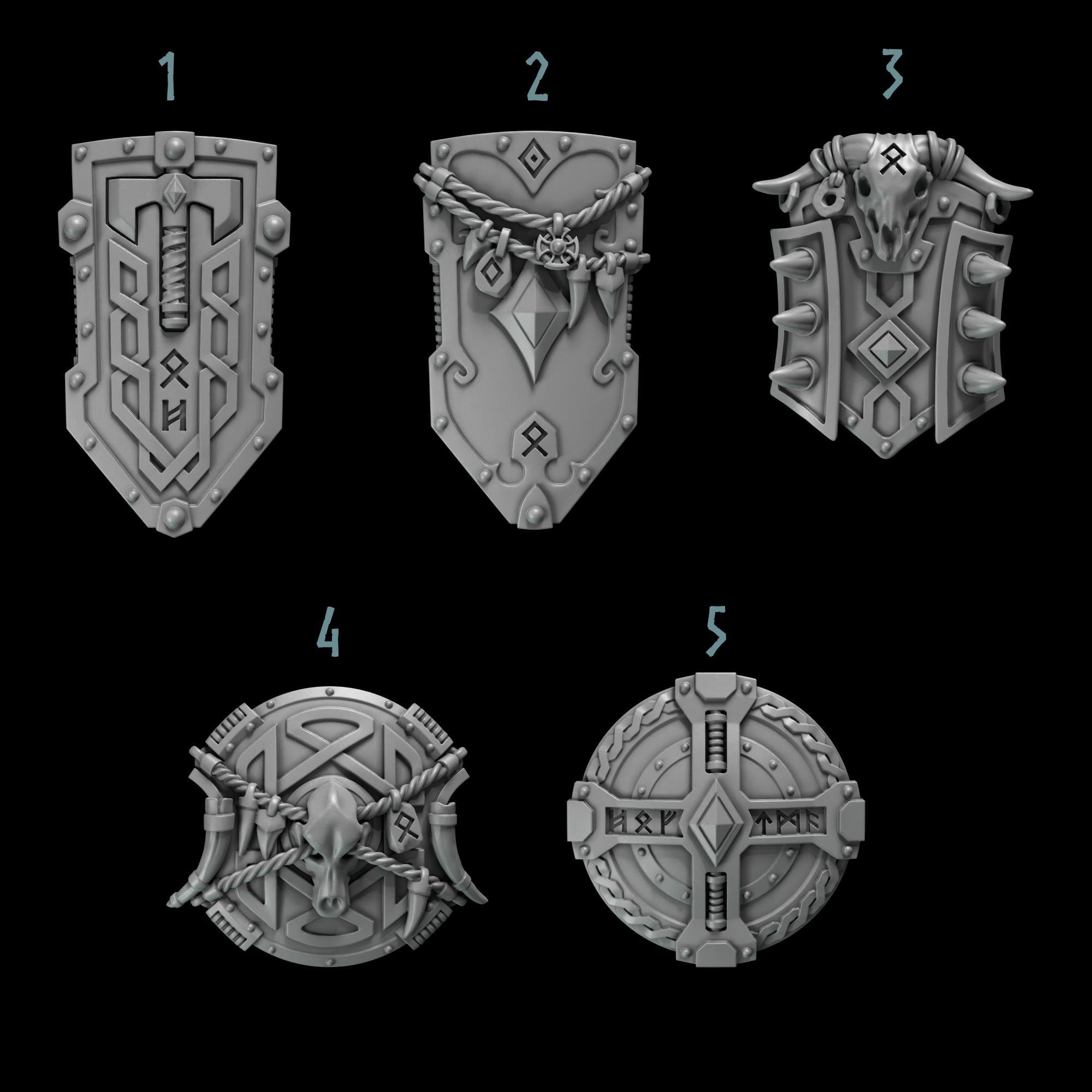5x Greytide Studios Primal Hounds Shields Upgrade kit