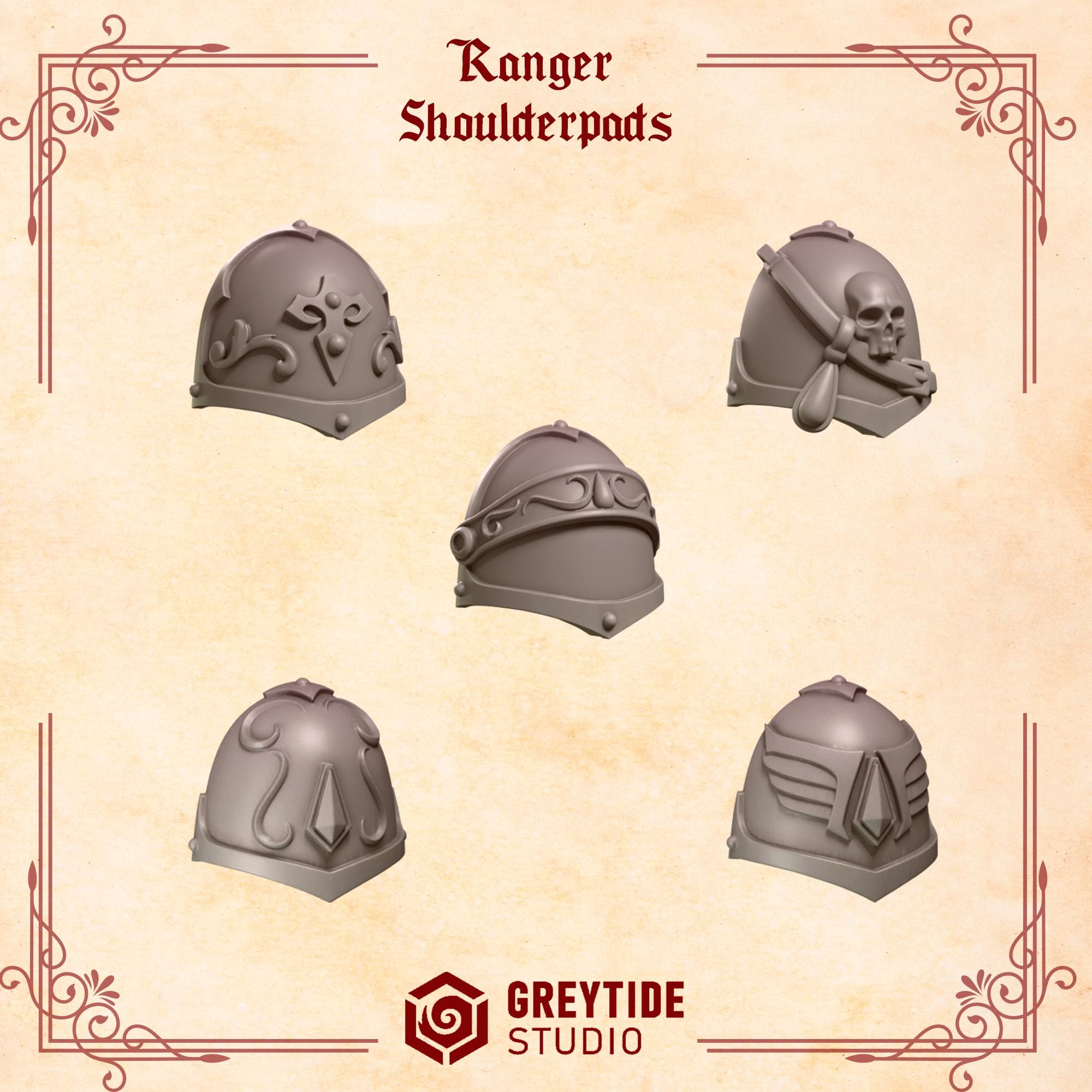 10x NEW Greytide Studios Crimson lords Shoulders 5