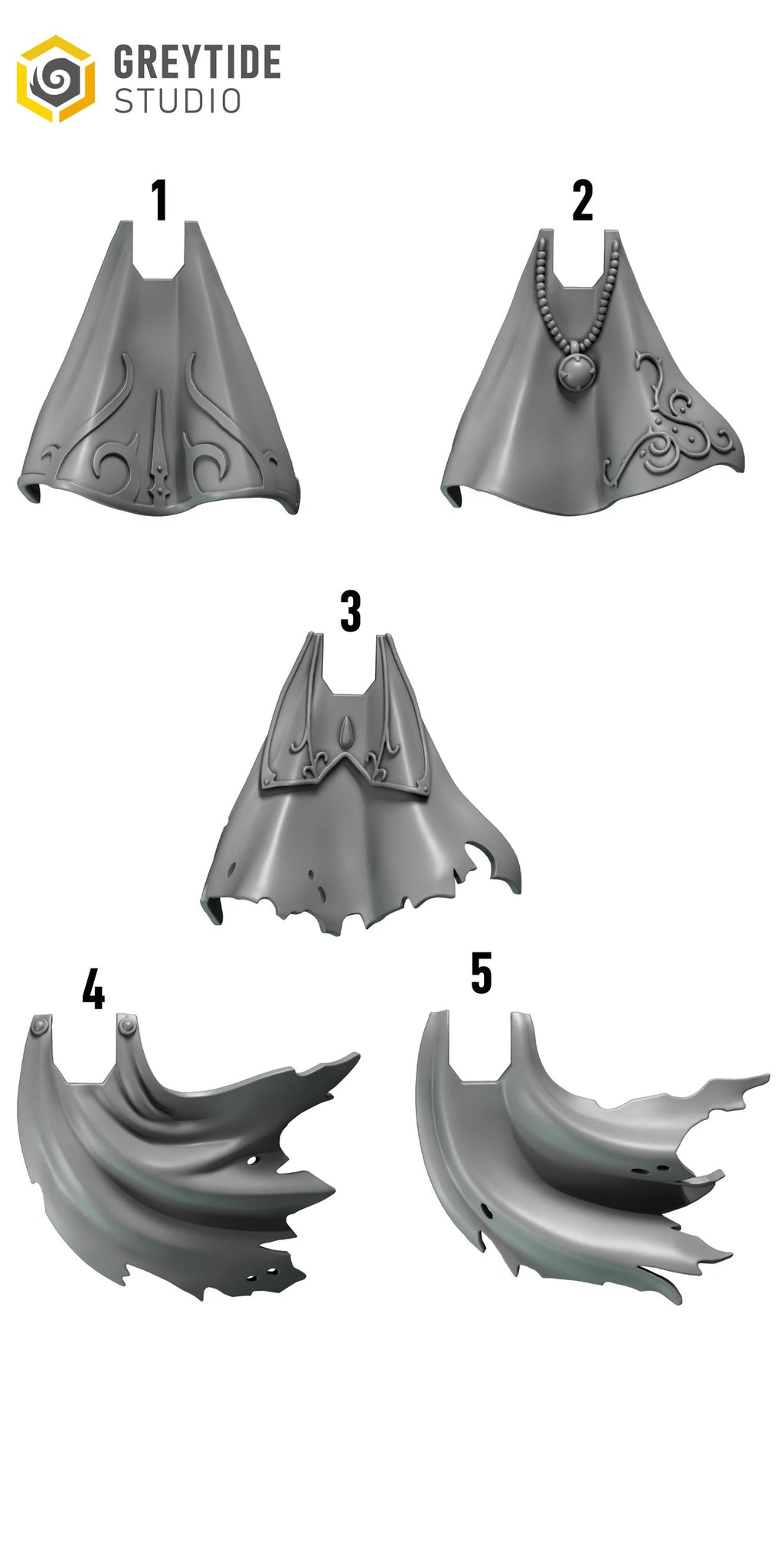 5x Greytide Studios Crimson lords Cloaks upgrade kit