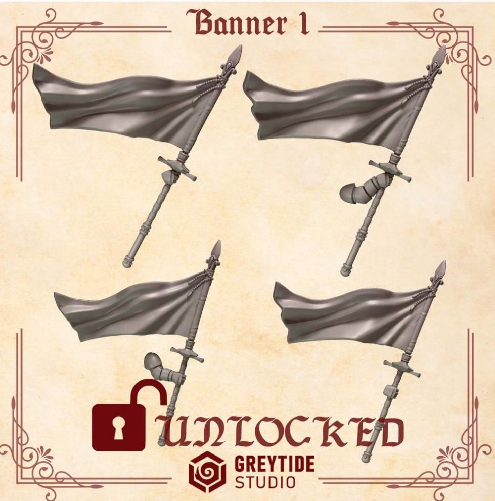 5x Greytide Studios Crimson lords banners