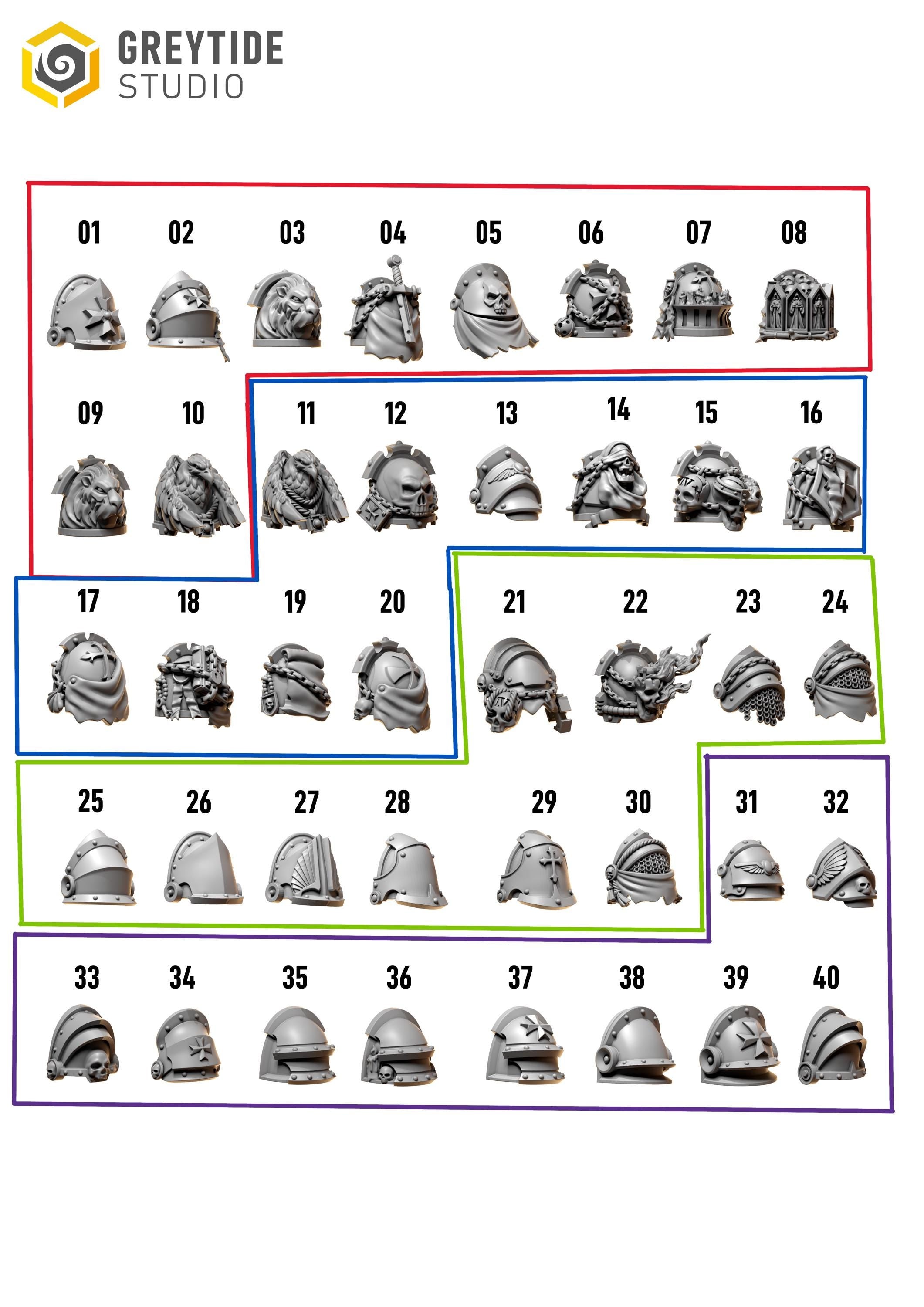 10x Greytide Studios Eternal Crusaders Shoulders packs