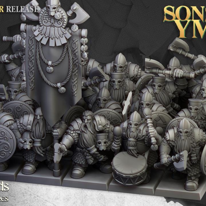 Dwarf Huscarls  unit - Highlands Miniatures
