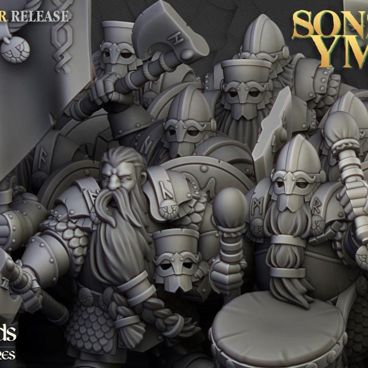 Dwarf Huscarls  unit - Highlands Miniatures