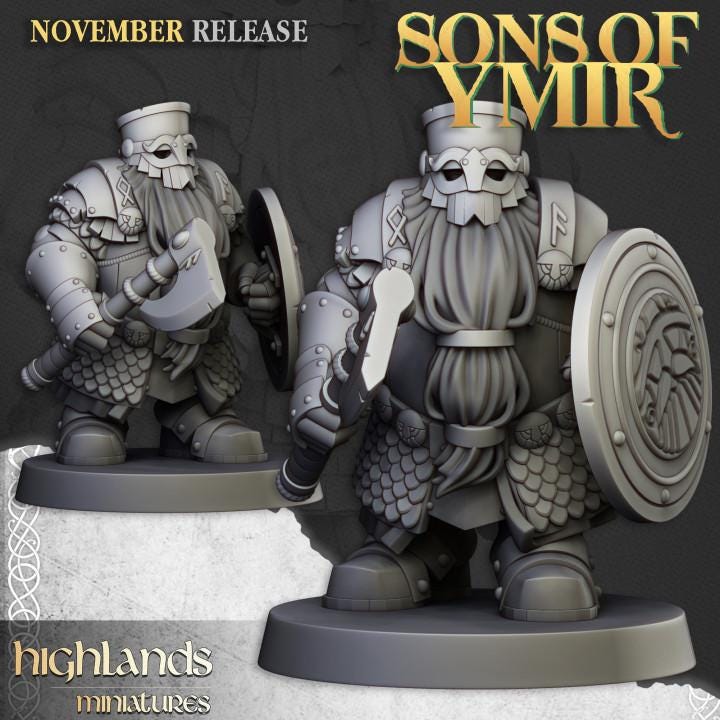 Dwarf Huscarls  unit - Highlands Miniatures