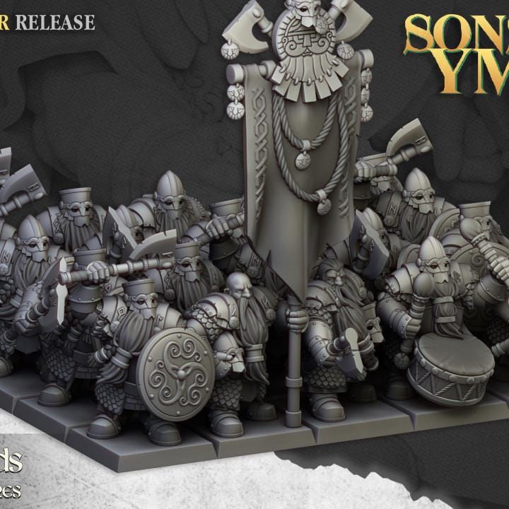 Dwarf Huscarls  unit - Highlands Miniatures