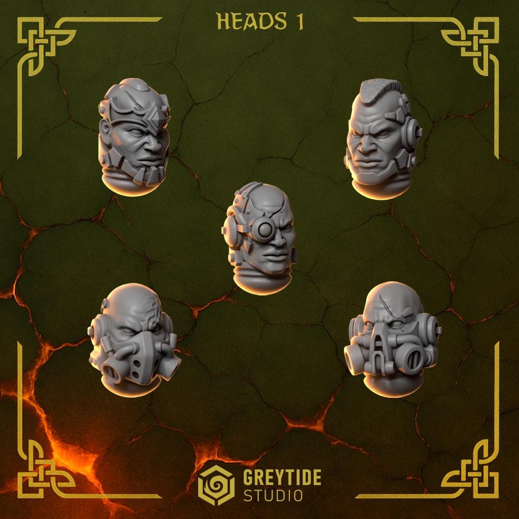 Greytide Studios Anvil Warden Heads x15