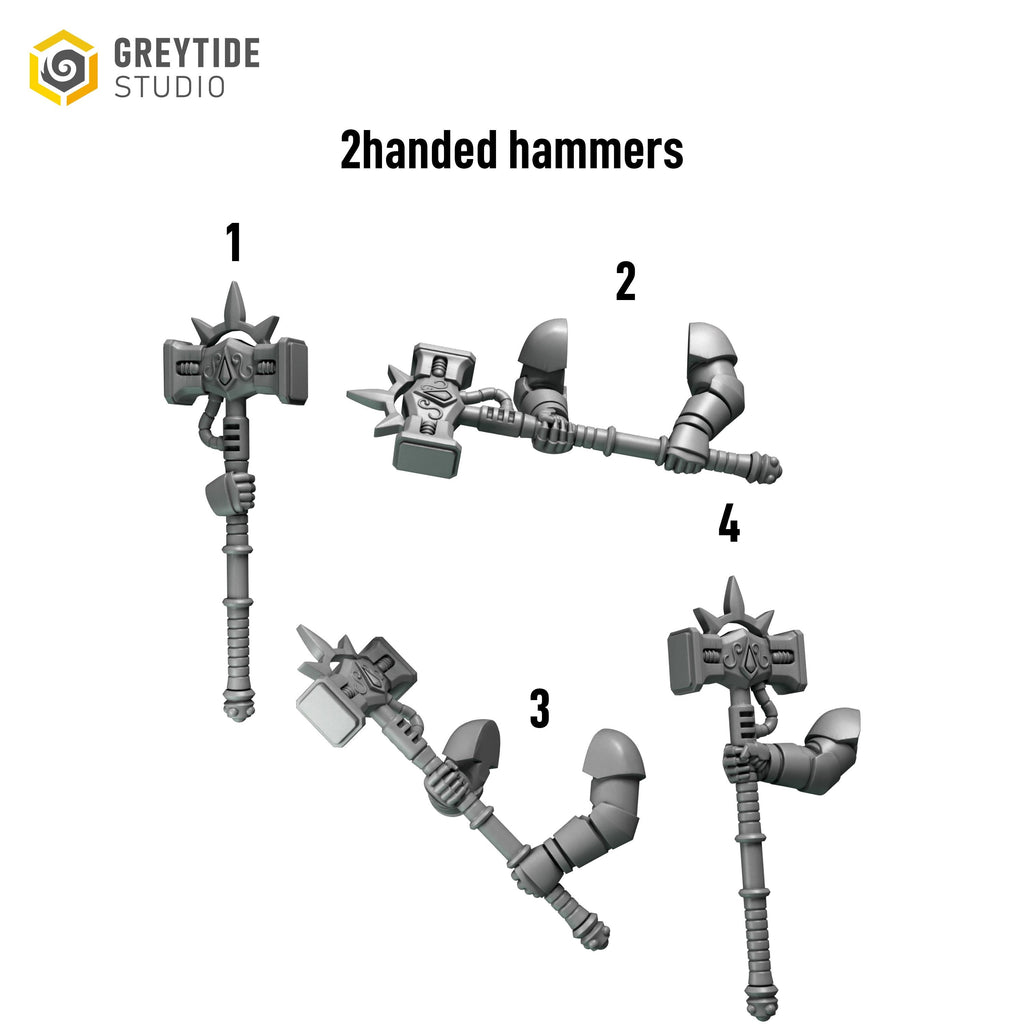 x5 Greytide Studios Crimson lords Two-handed hammers