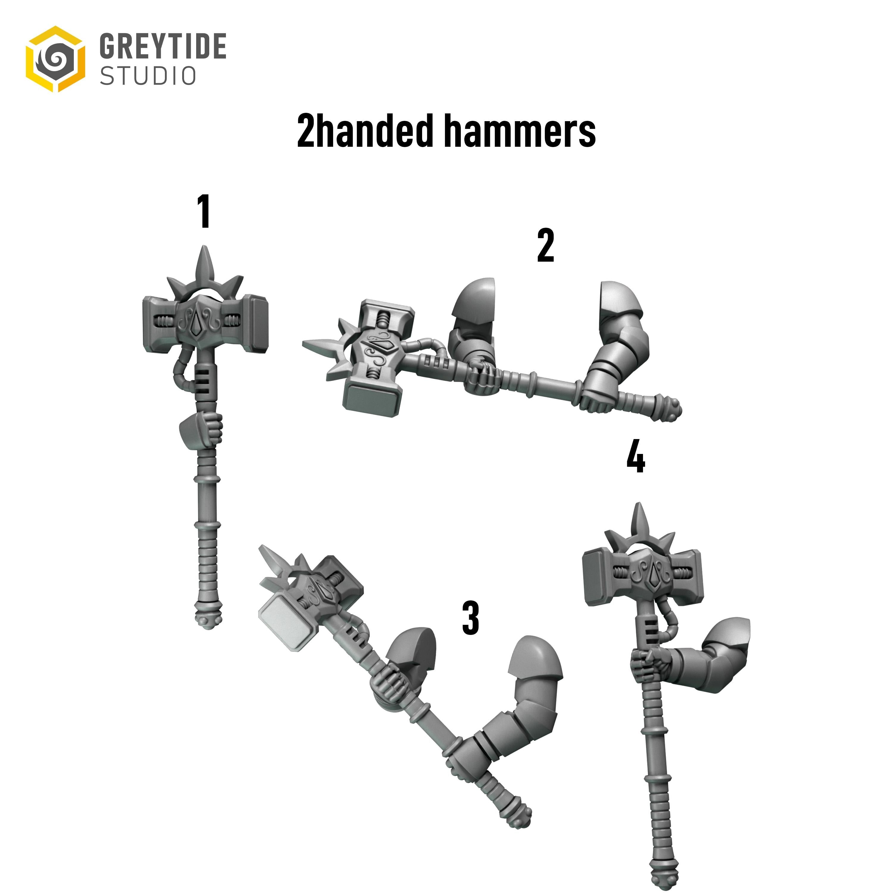 x5 Greytide Studios Crimson lords Two-handed hammers