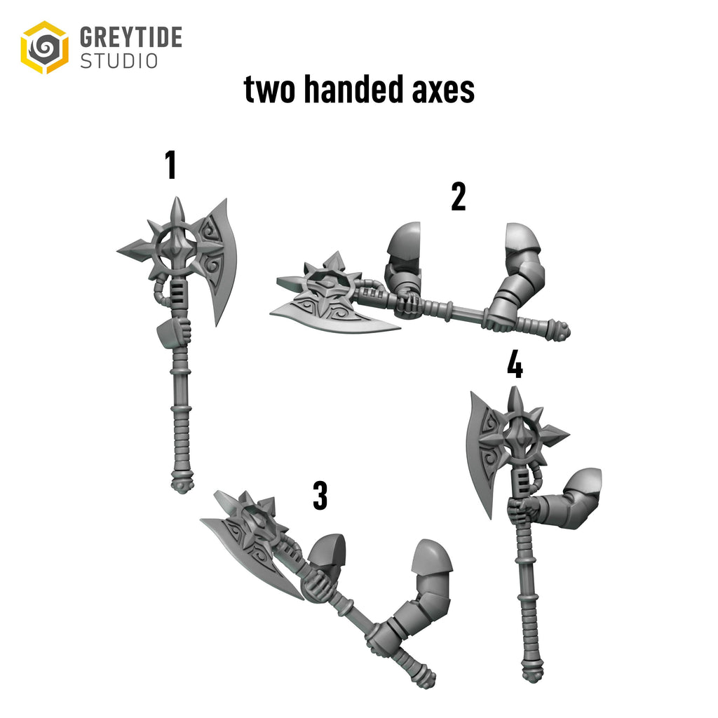 x5 Greytide Studios Crimson lords Two-handed axes