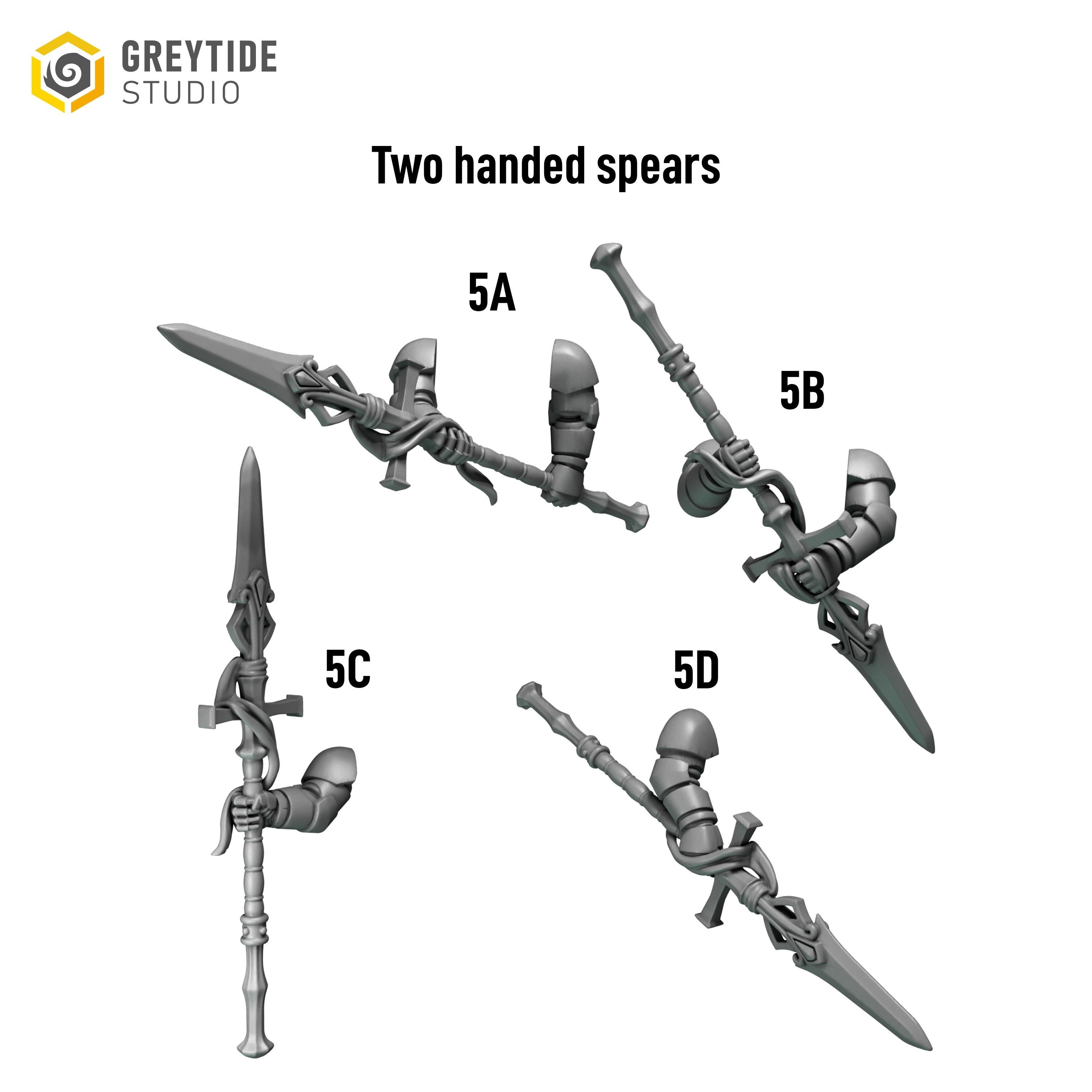 x5 Greytide Studios Crimson lords Two-handed spears