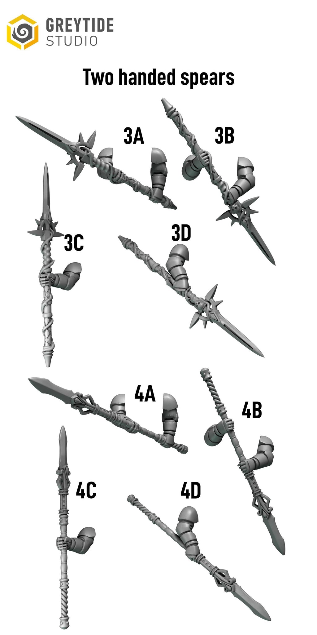 x5 Greytide Studios Crimson lords Two-handed spears