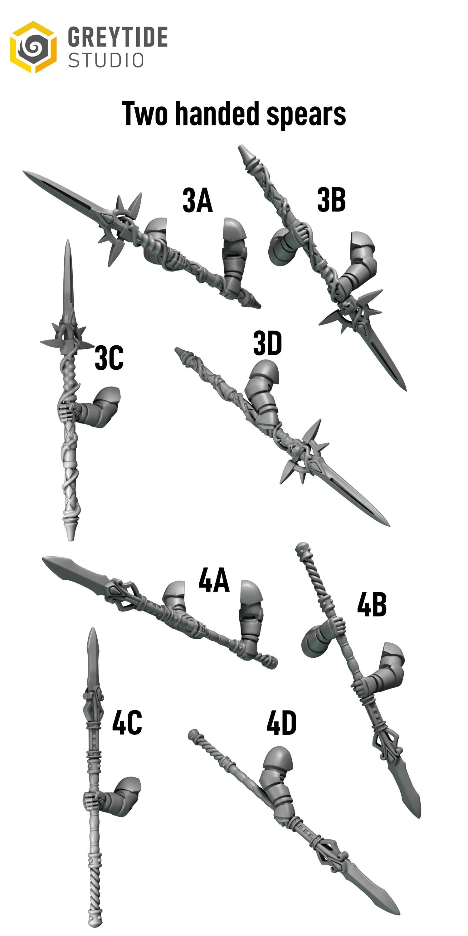 x5 Greytide Studios Crimson lords Two-handed spears