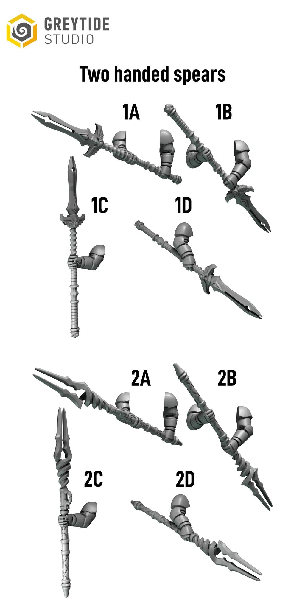 x5 Greytide Studios Crimson lords Two-handed spears