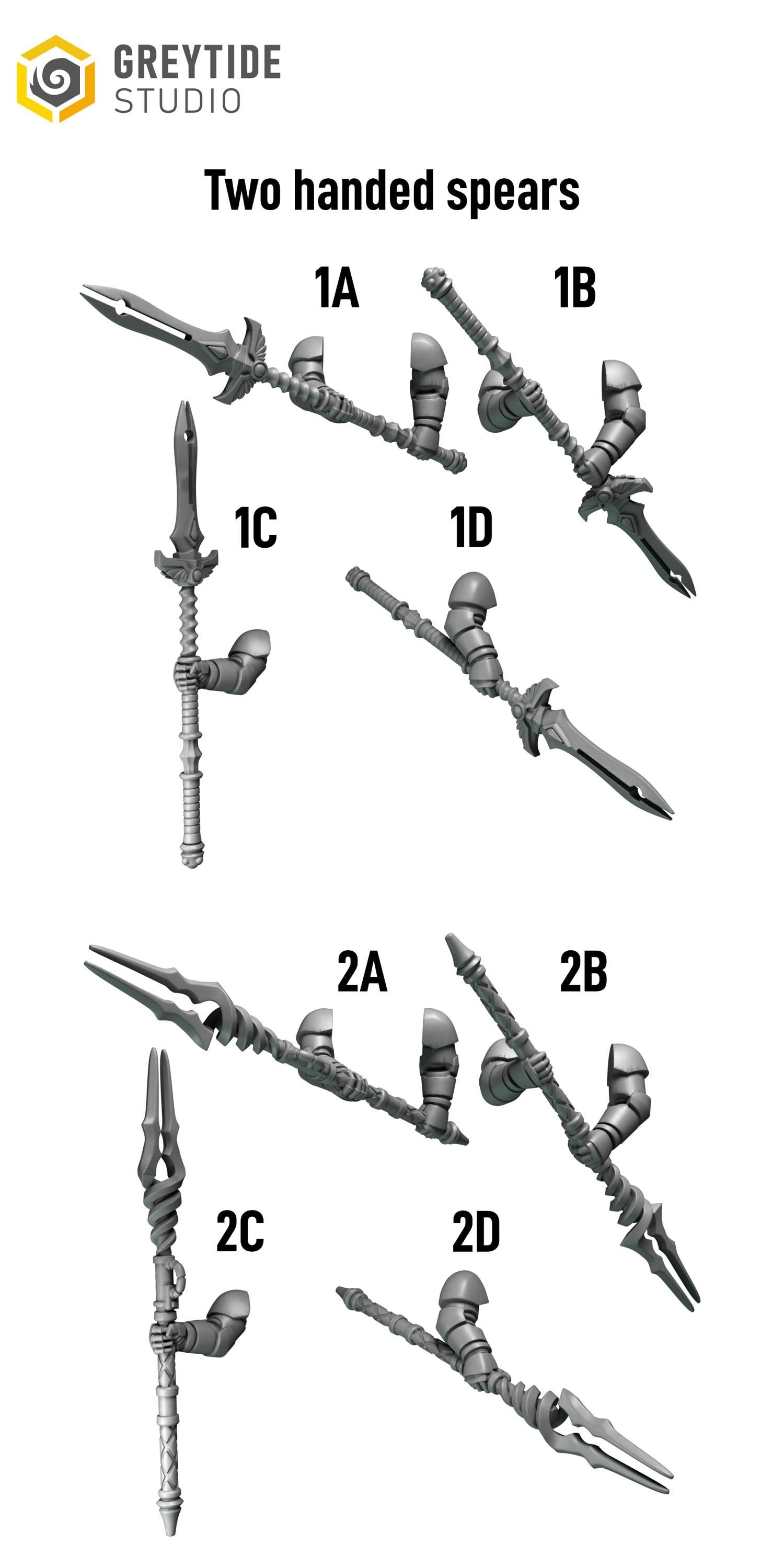x5 Greytide Studios Crimson lords Two-handed spears
