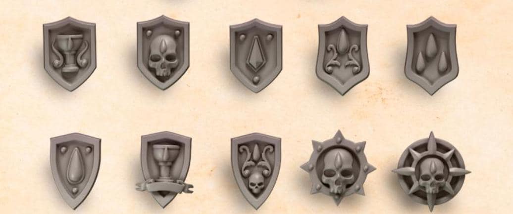 Greytide Studios Crimson lords shoulder shields
