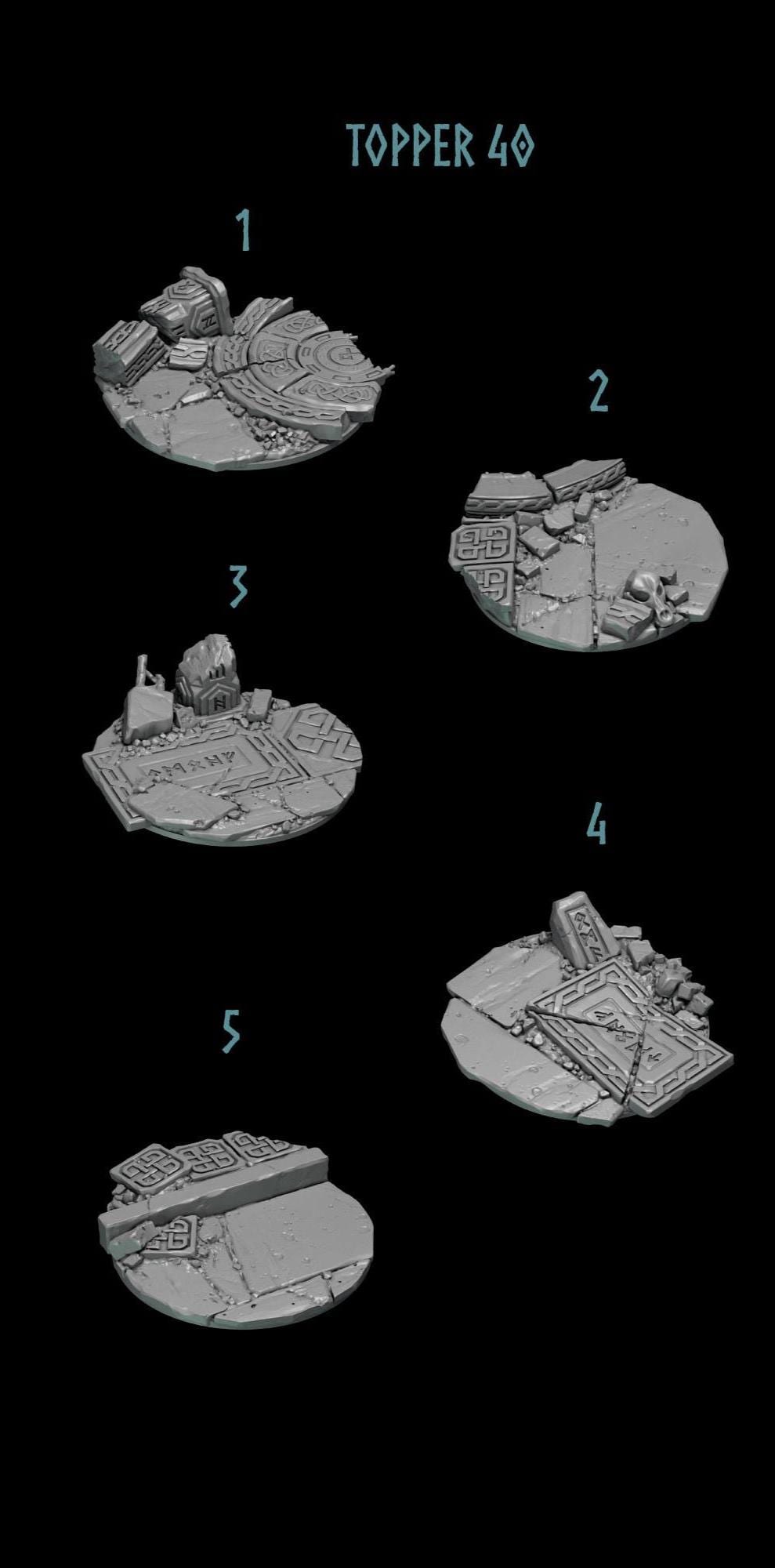 5x Greytide Studios Primal Hounds 40mm base toppers