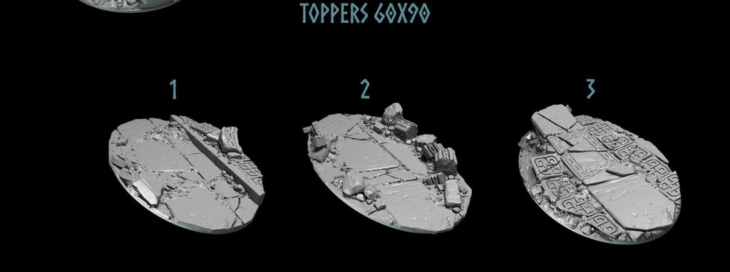 3x Greytide Studios Primal Hounds 60mmx90mm base toppers