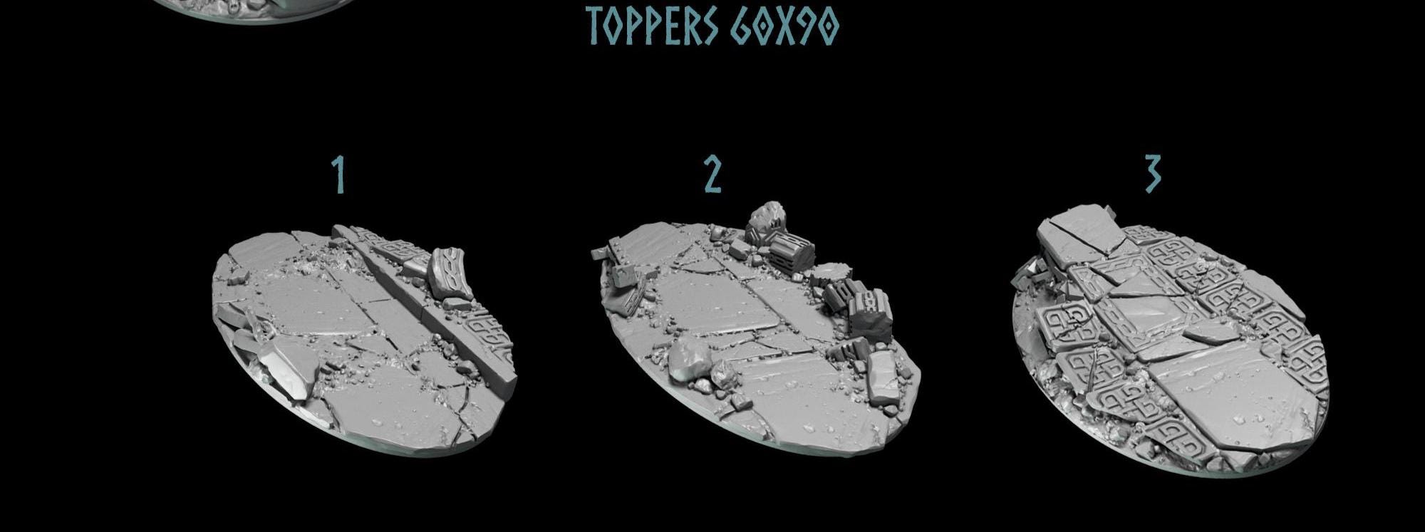 3x Greytide Studios Primal Hounds 60mmx90mm base toppers