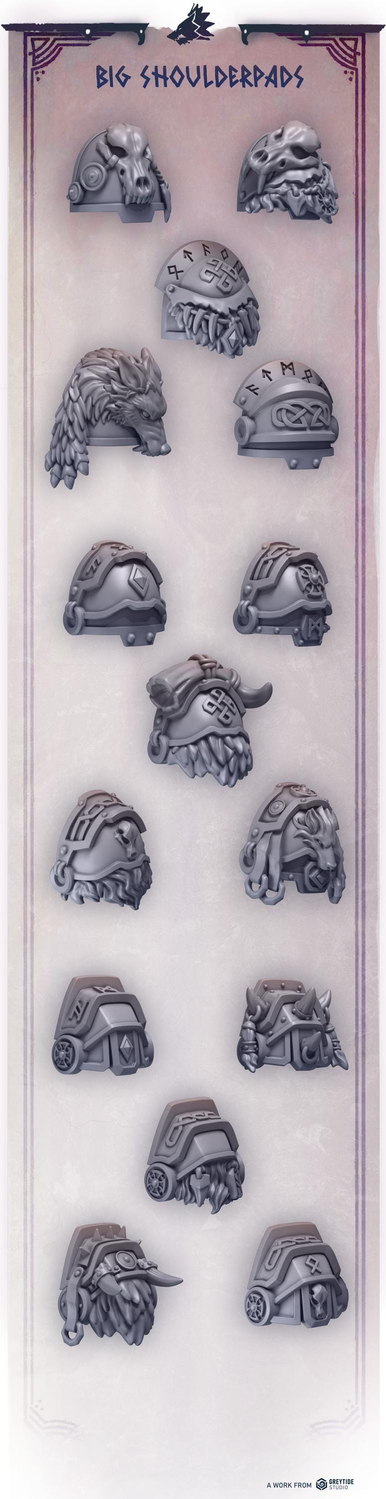 15x Greytide Studios Primal Hounds Big armor shoulders kit