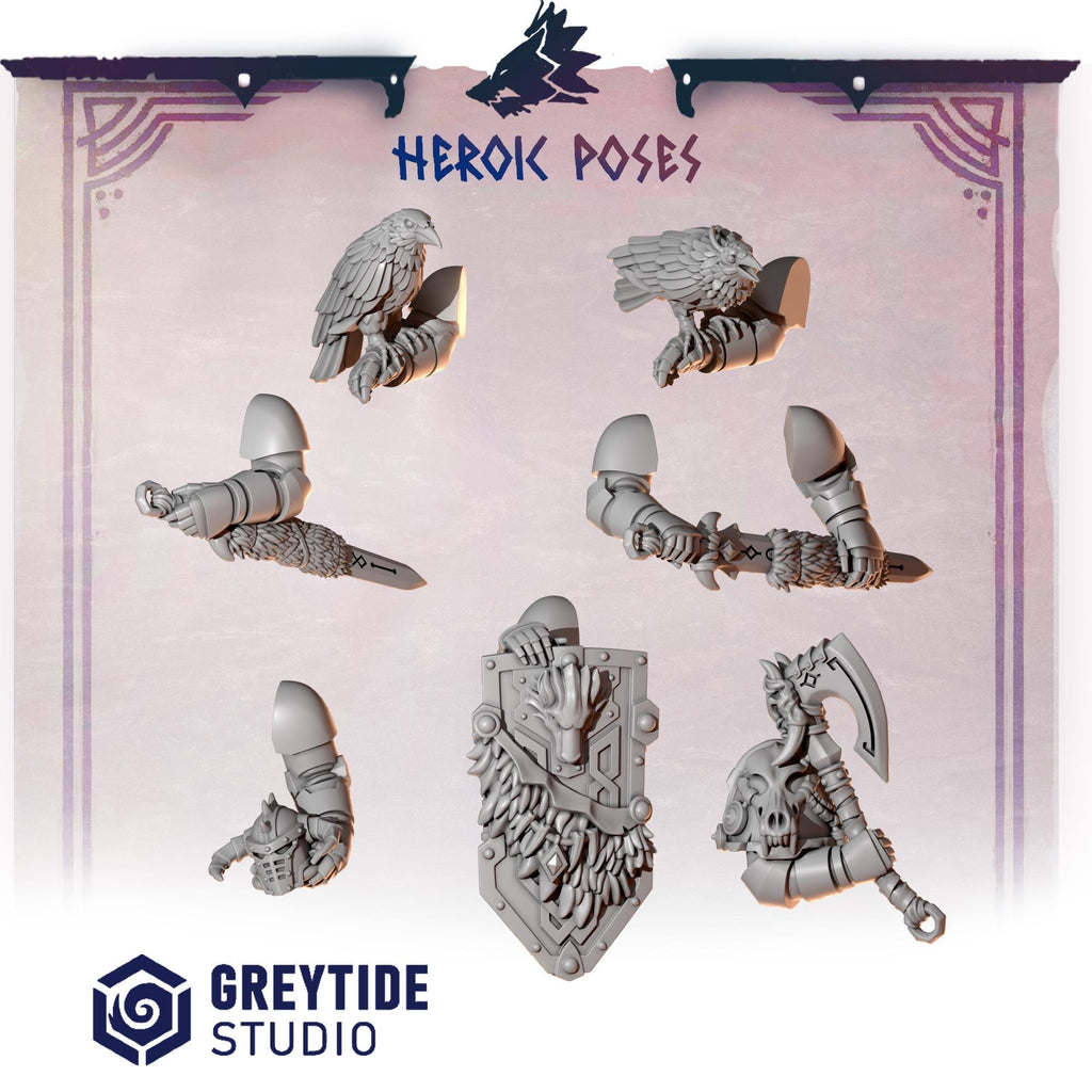 Greytide Studios Primal hounds heroic Poses upgrade kit