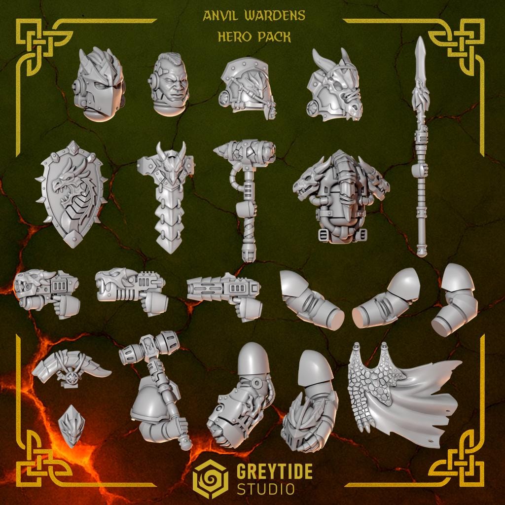 NEW Greytide Studios Anvil Warden Hero Pack