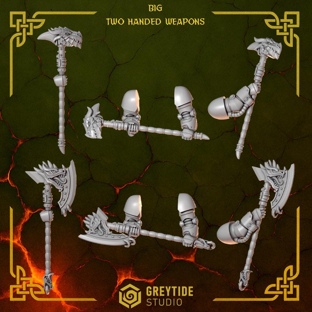 6x NEW Greytide Studios Anvil Warden Big Armor two handed Weapons