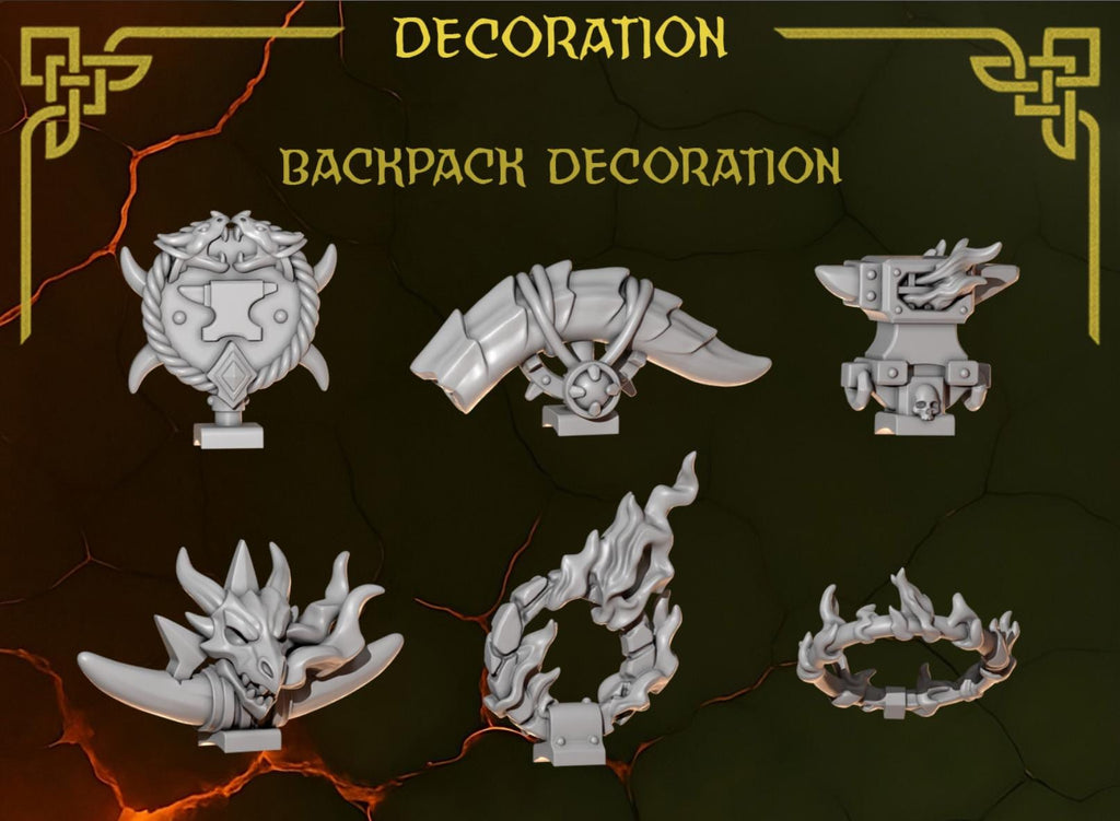 Greytide Studios Anvil Warden backpack decorations