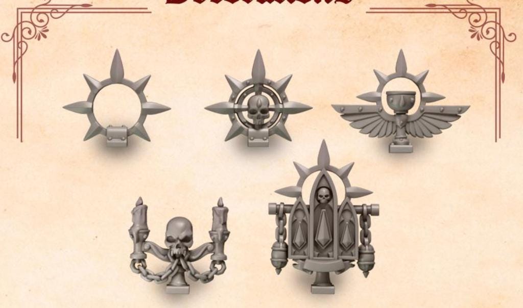 10x Greytide Studios Crimson lords backpack Decorations