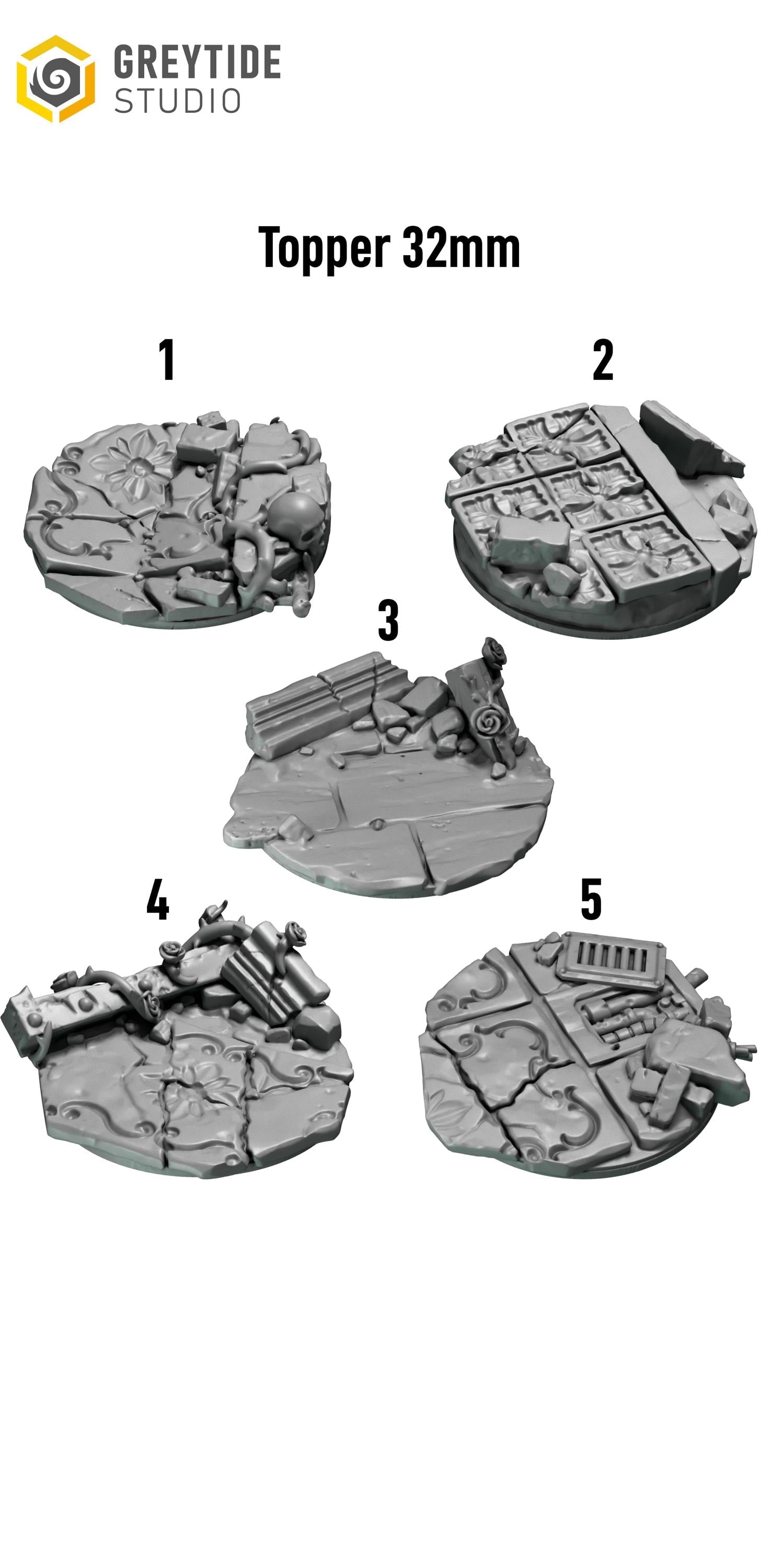 Greytide Studios Crimson lords base toppers 32mm base 5x