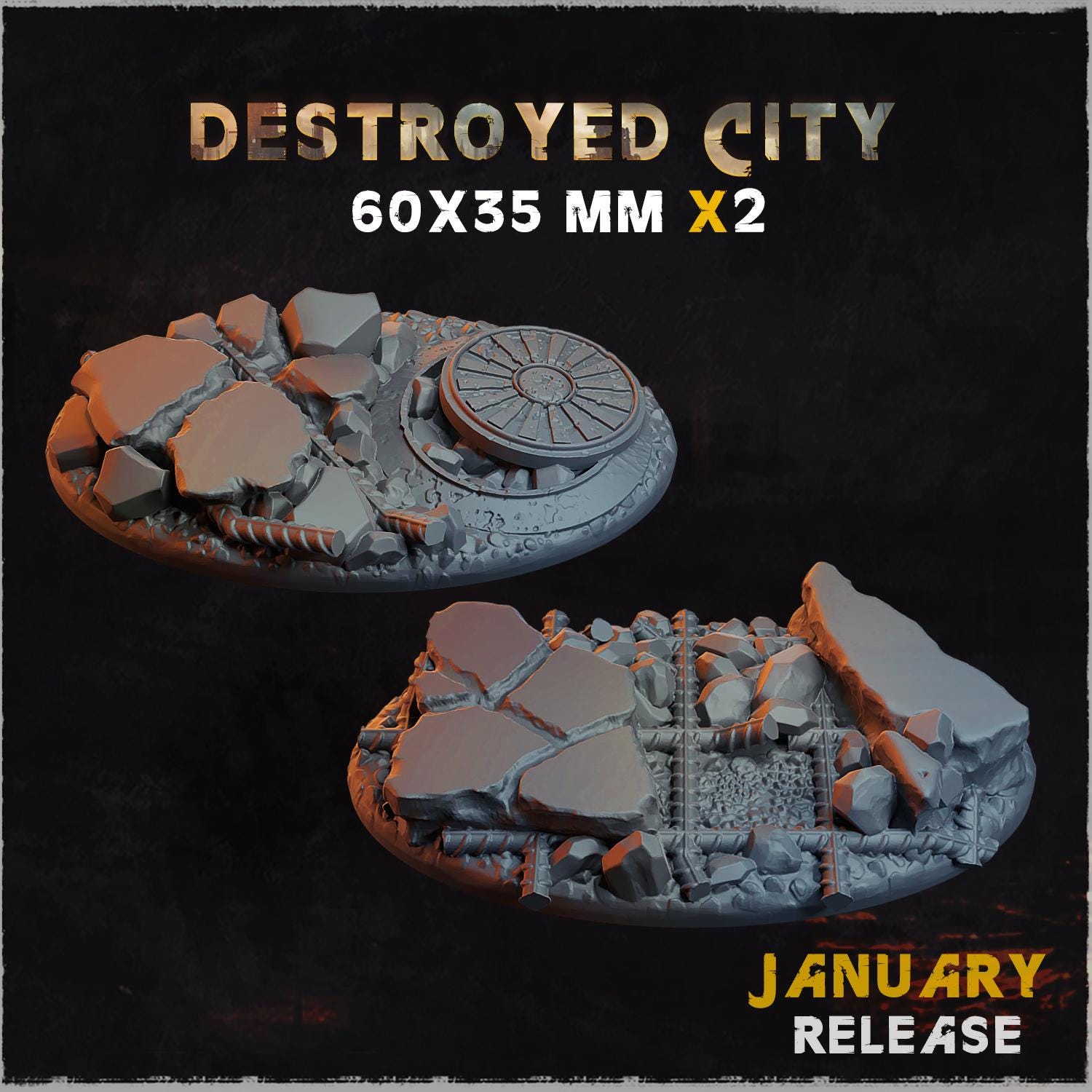 Destroyed City - Bases & Toppers by Zabavka Workshop