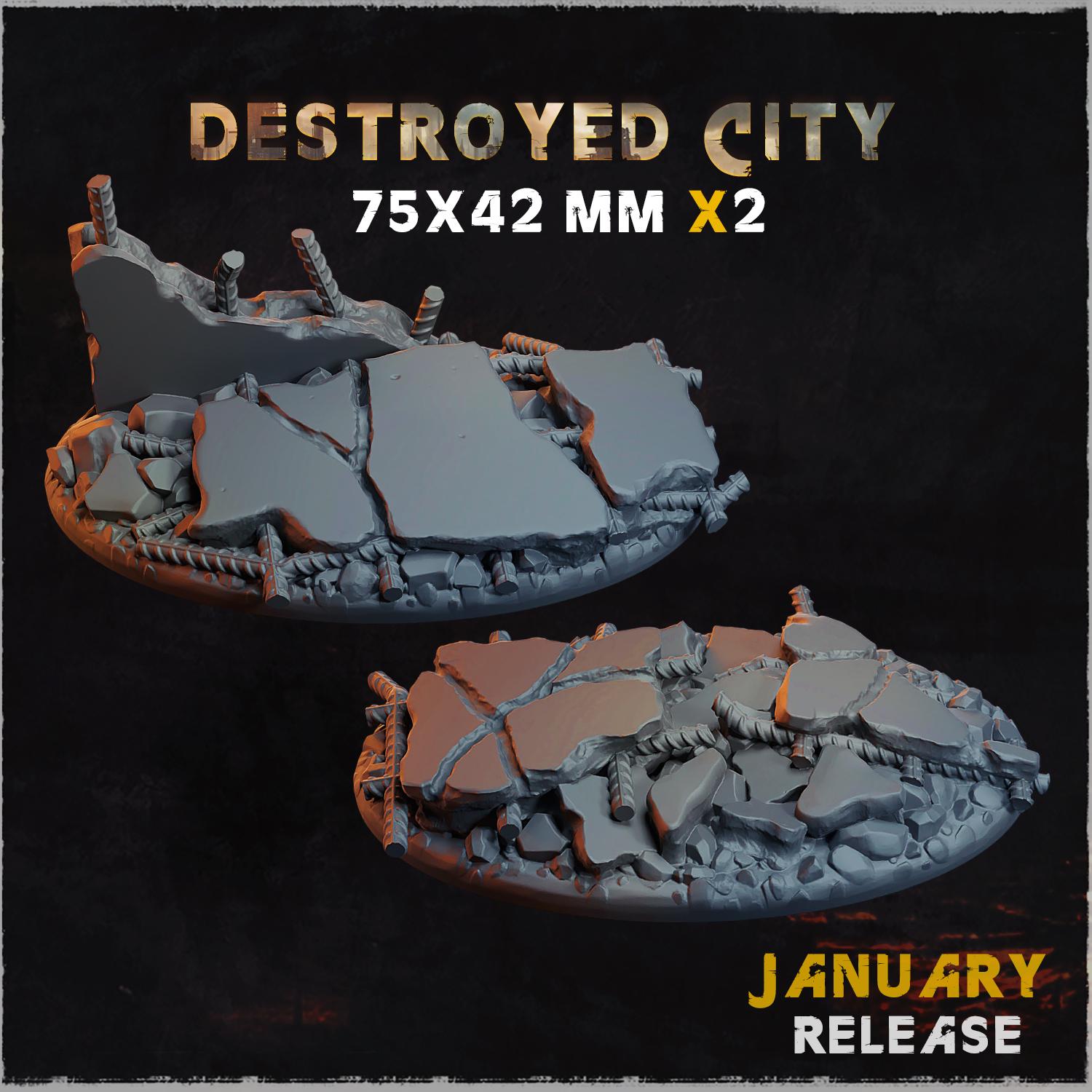 Destroyed City - Bases & Toppers by Zabavka Workshop