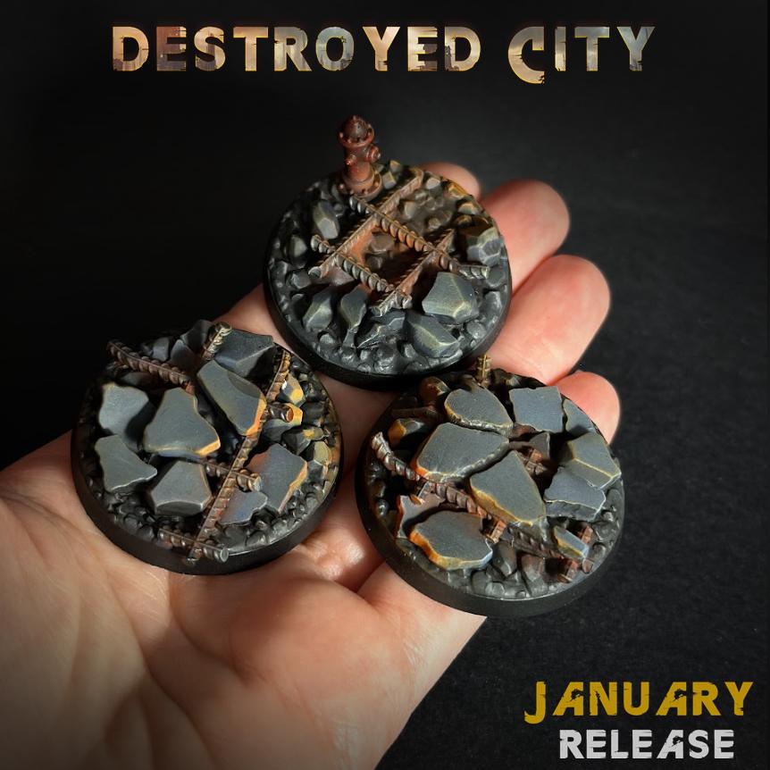 Destroyed City - Bases & Toppers by Zabavka Workshop