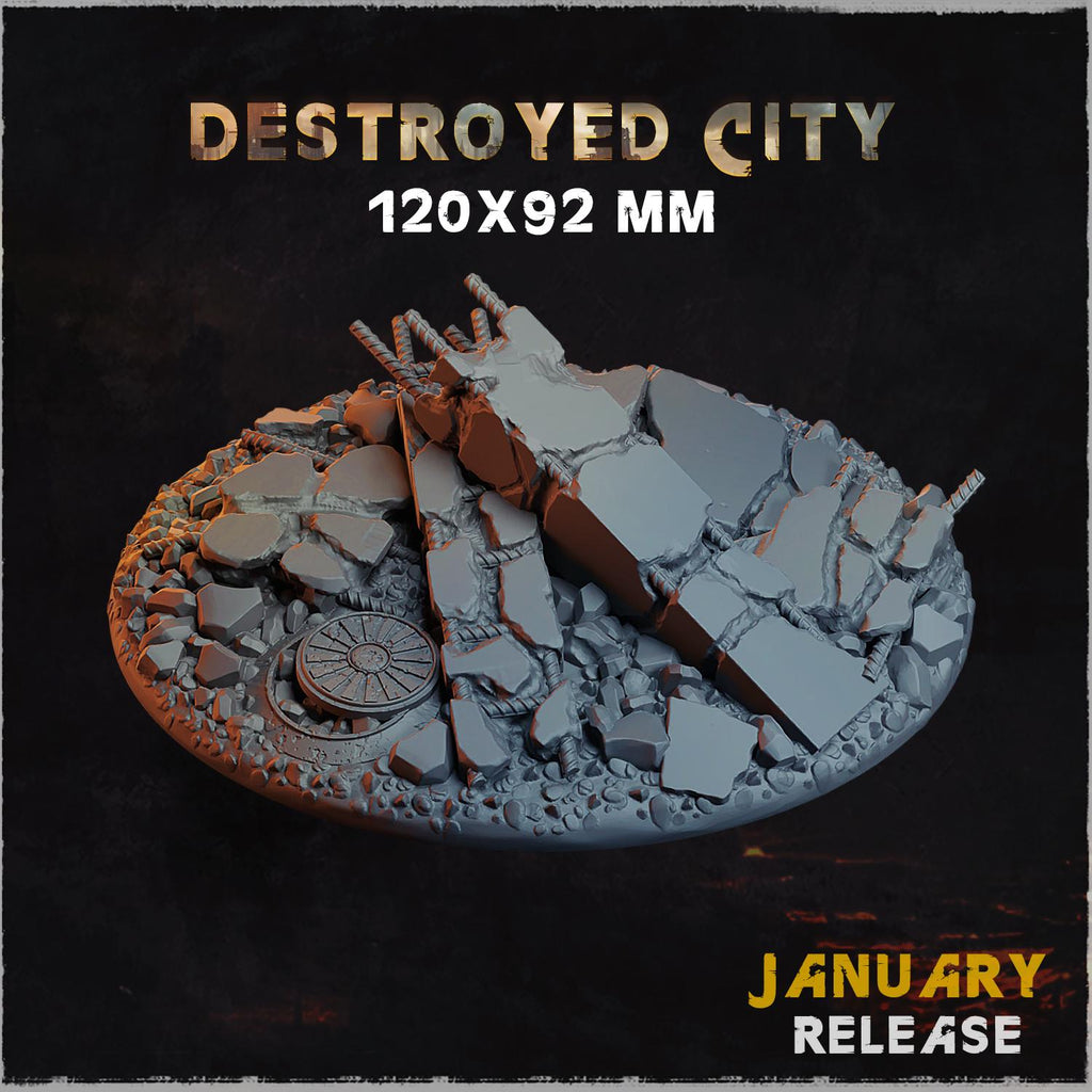 Destroyed City - Bases & Toppers by Zabavka Workshop