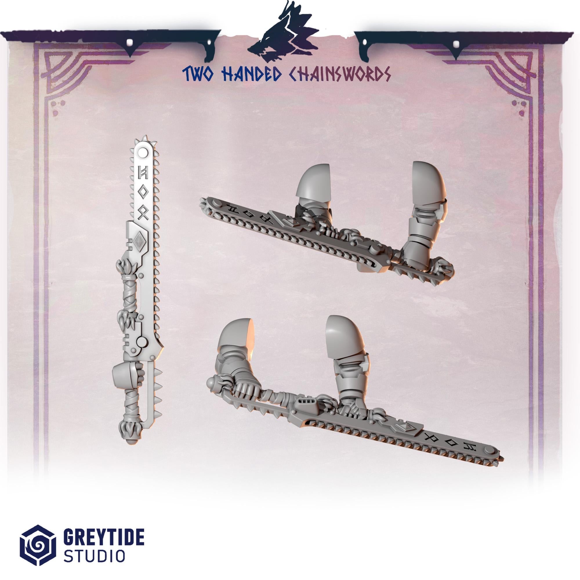 5x Greytide Studios Primal hounds two-handed chainswords upgrade kit