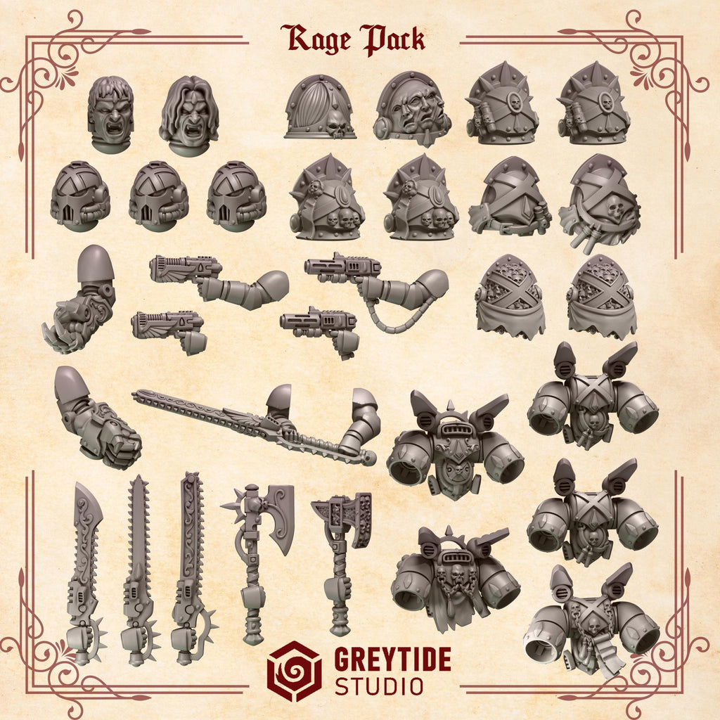 Greytide Studios Crimson lords Rage pack upgrade kit- Sci-fi Warrior