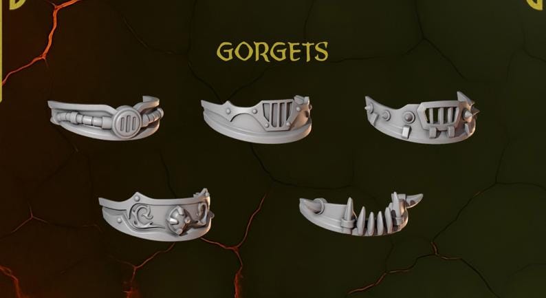5x NEW Greytide Studios Anvil Warden big armor Gorgets