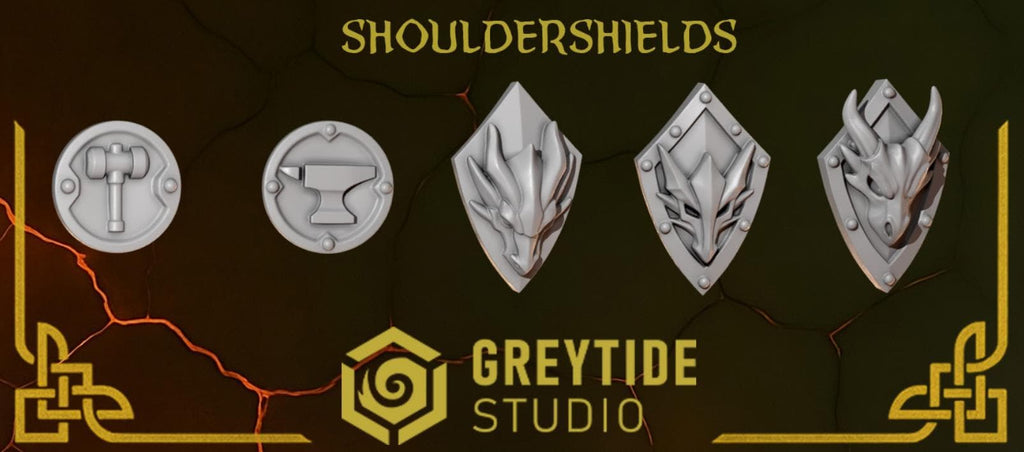 Greytide Studios Anvil Warden base Shoulder shields