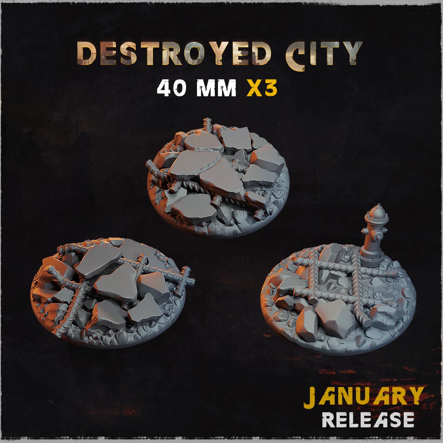 Destroyed City - Bases & Toppers by Zabavka Workshop