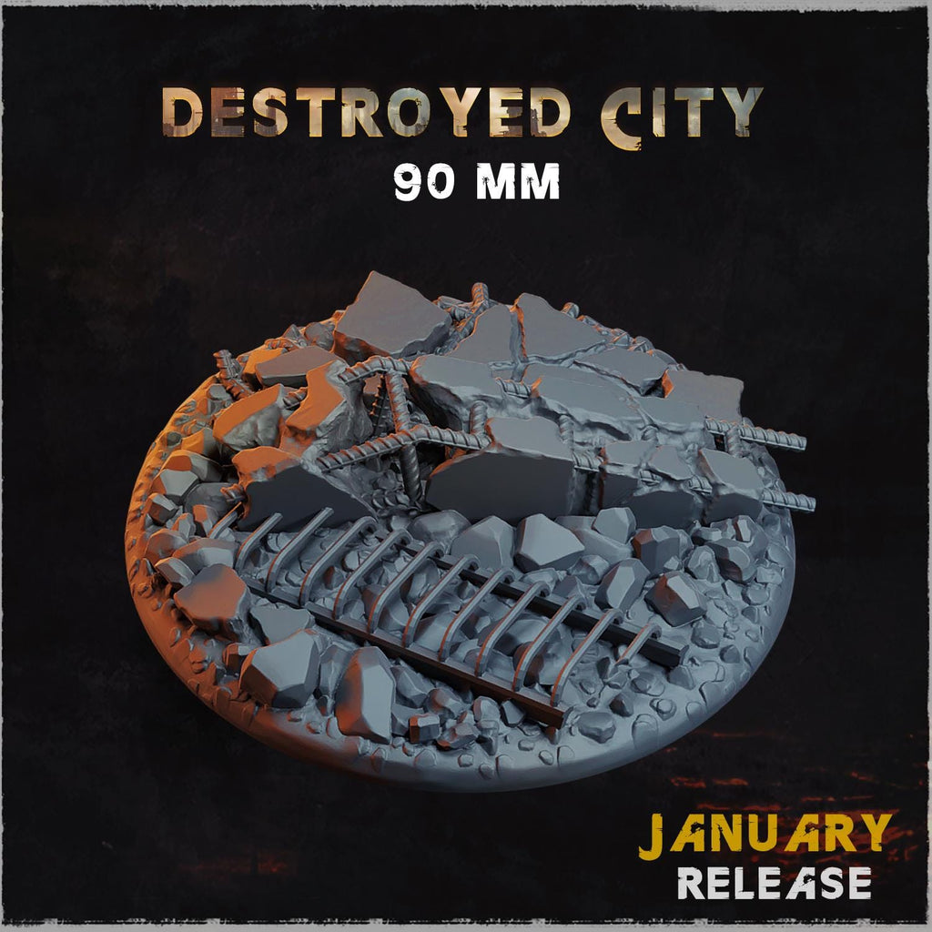 Destroyed City - Bases & Toppers by Zabavka Workshop
