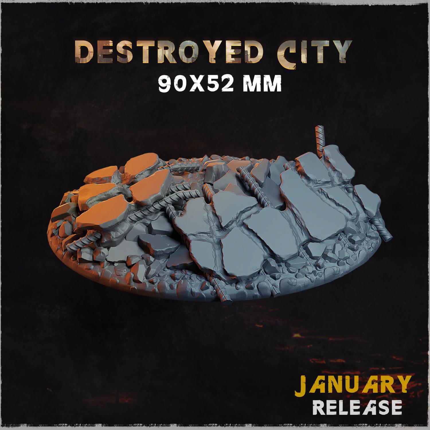 Destroyed City - Bases & Toppers by Zabavka Workshop